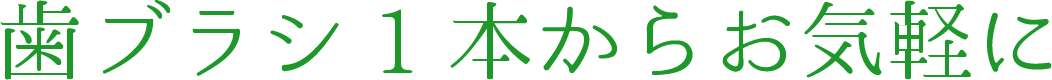 歯ブラシ１本からお気軽に